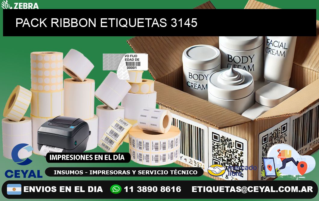 PACK RIBBON ETIQUETAS 3145