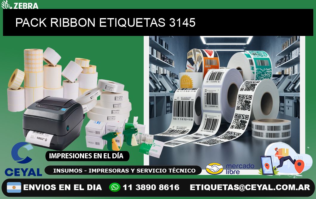 PACK RIBBON ETIQUETAS 3145