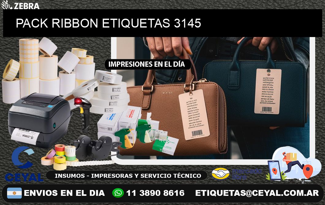 PACK RIBBON ETIQUETAS 3145