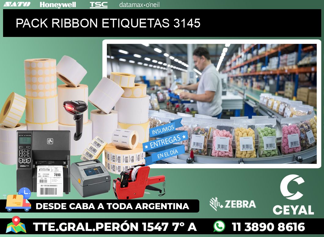 PACK RIBBON ETIQUETAS 3145