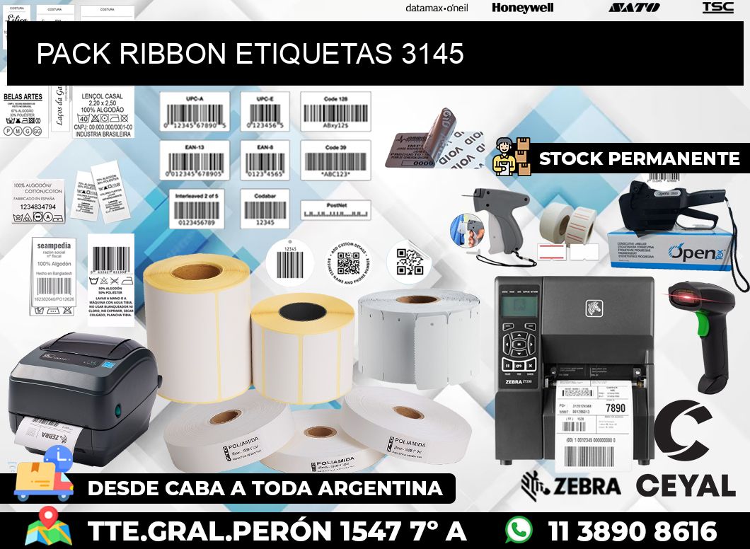 PACK RIBBON ETIQUETAS 3145
