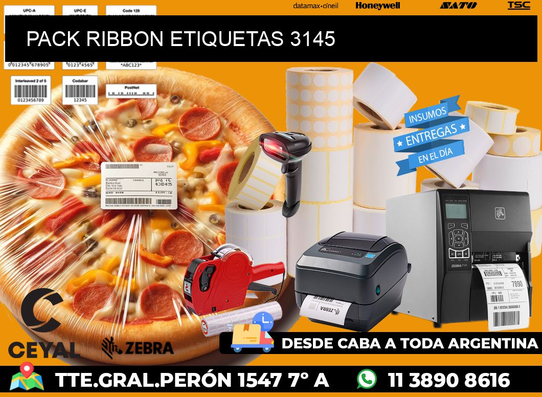 PACK RIBBON ETIQUETAS 3145