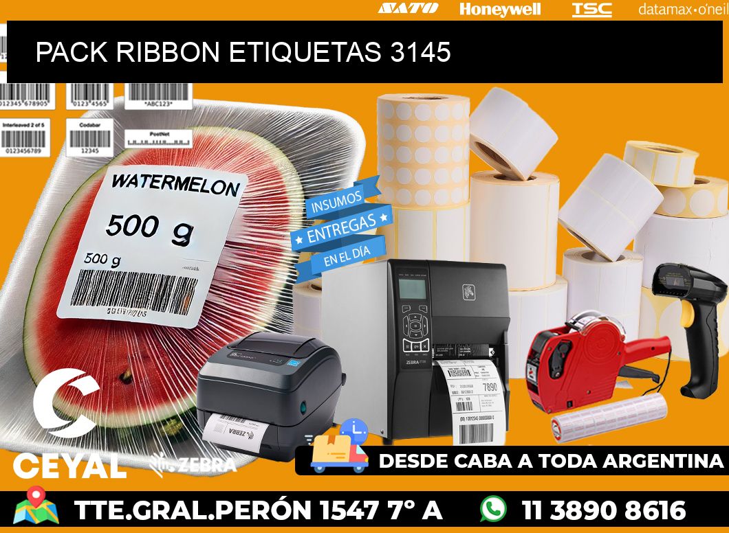 PACK RIBBON ETIQUETAS 3145