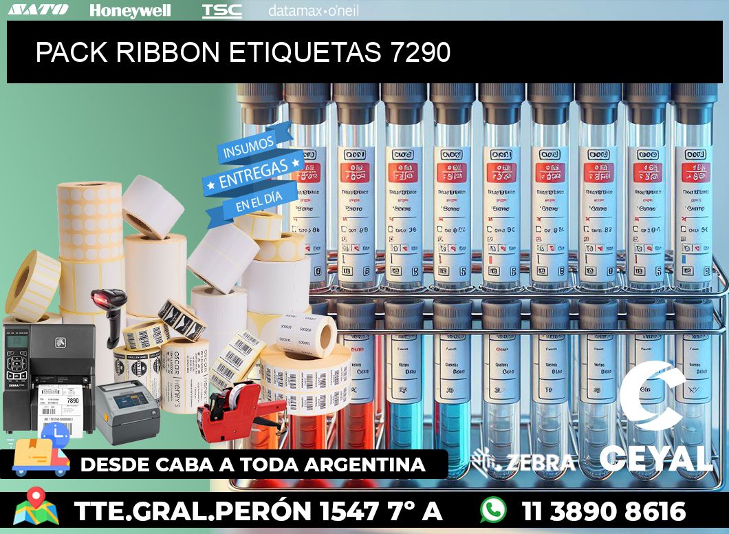 PACK RIBBON ETIQUETAS 7290