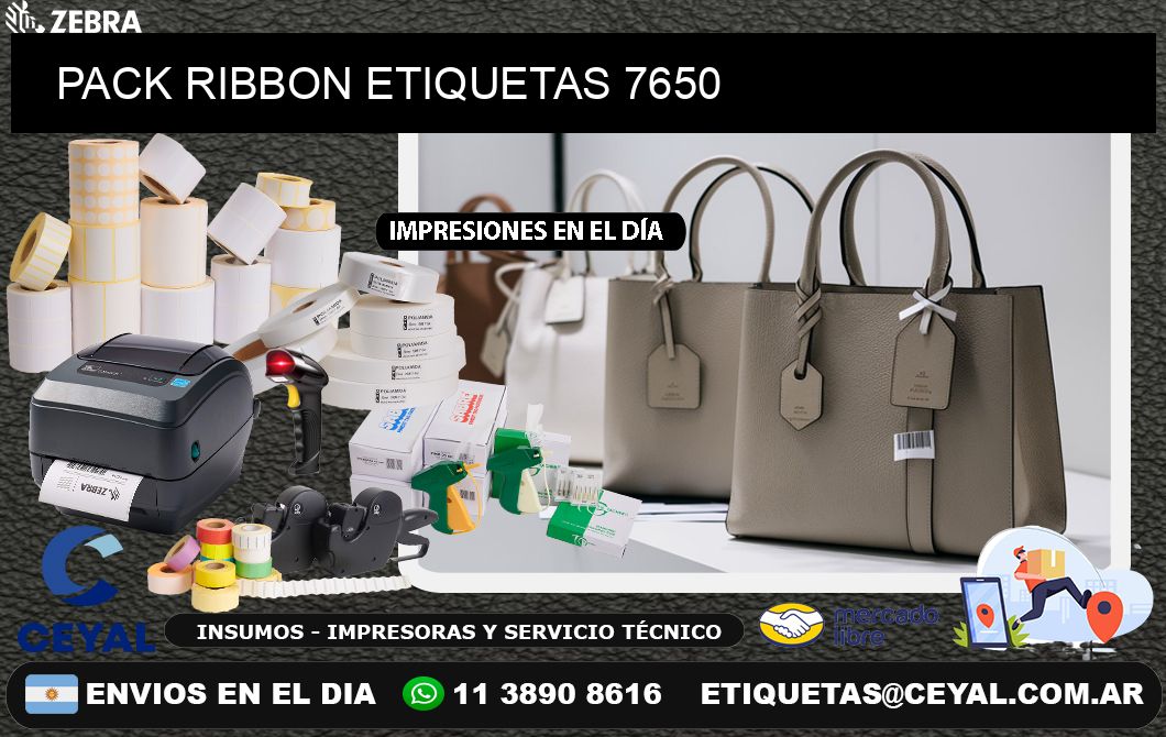 PACK RIBBON ETIQUETAS 7650