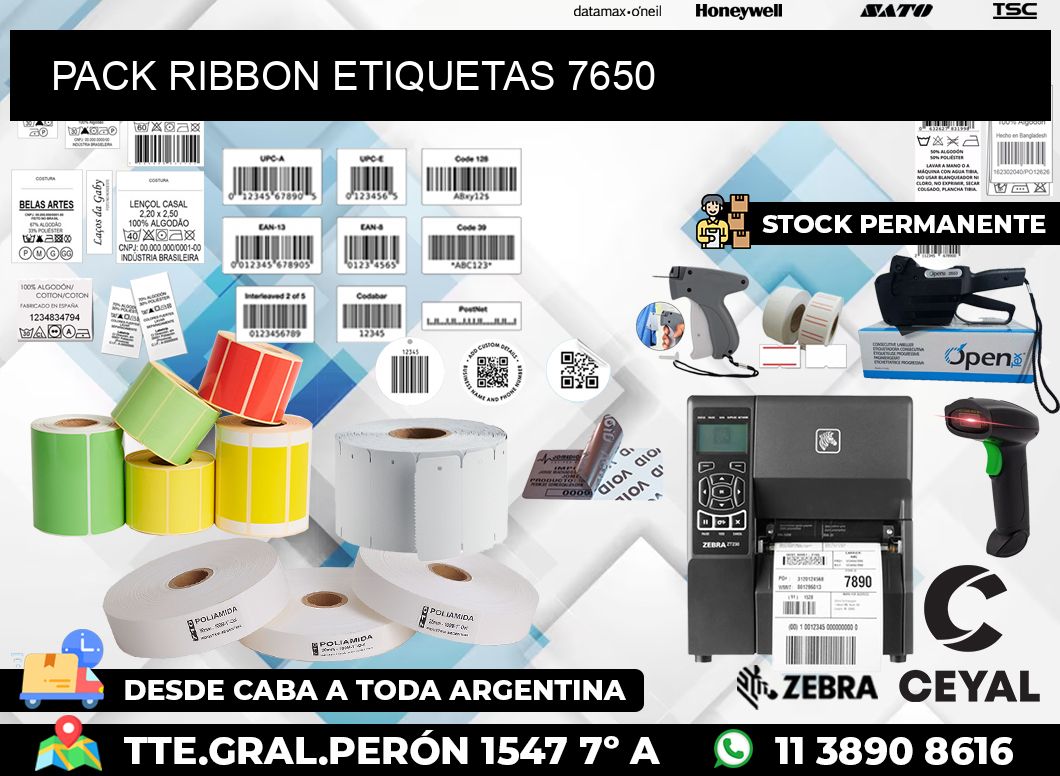 PACK RIBBON ETIQUETAS 7650