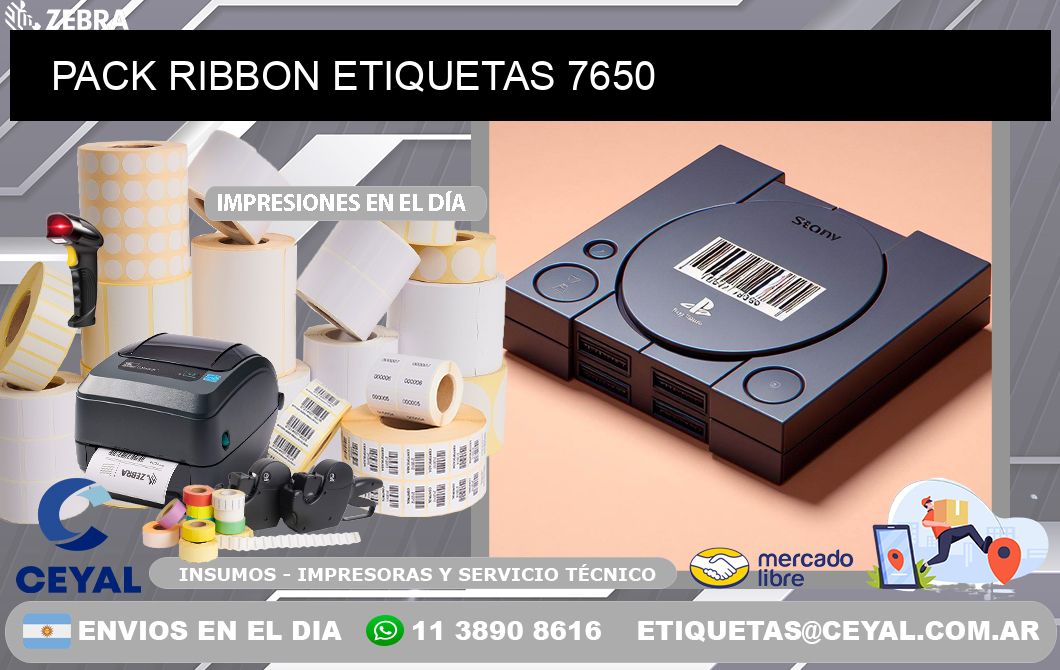 PACK RIBBON ETIQUETAS 7650