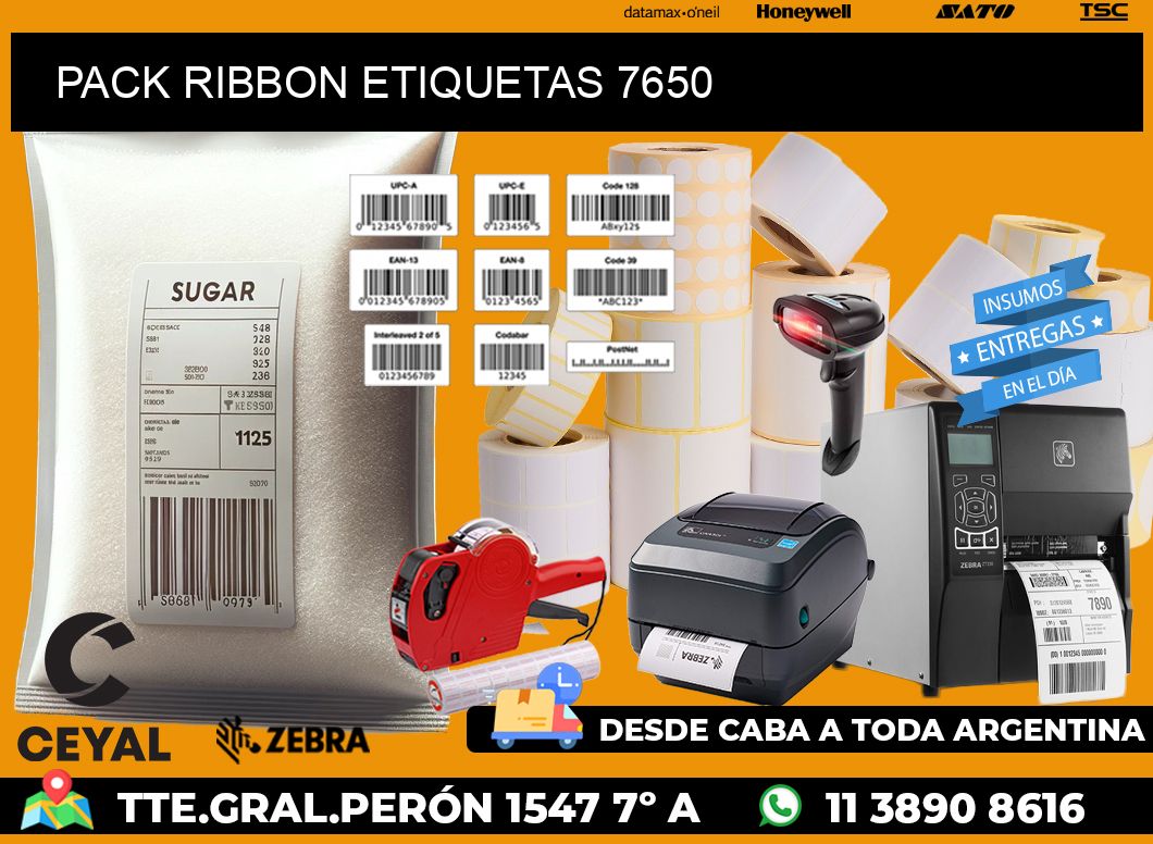 PACK RIBBON ETIQUETAS 7650
