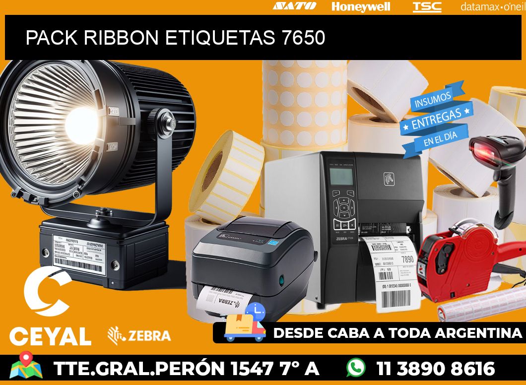 PACK RIBBON ETIQUETAS 7650