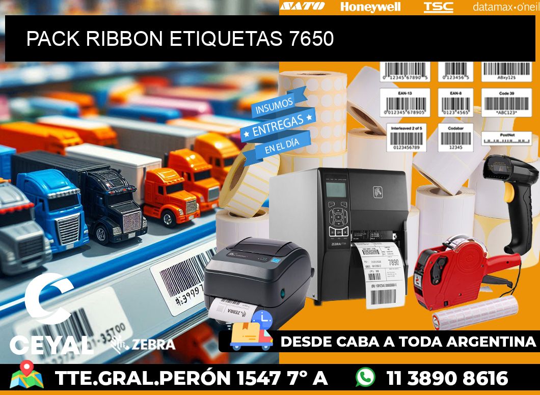 PACK RIBBON ETIQUETAS 7650