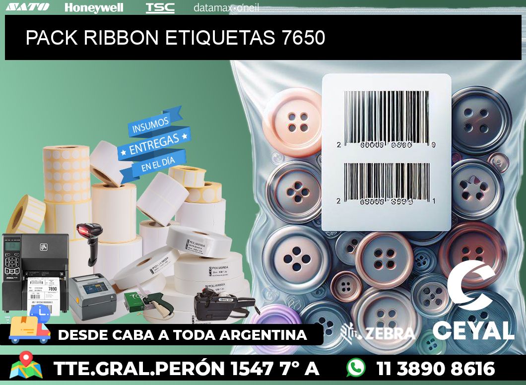 PACK RIBBON ETIQUETAS 7650