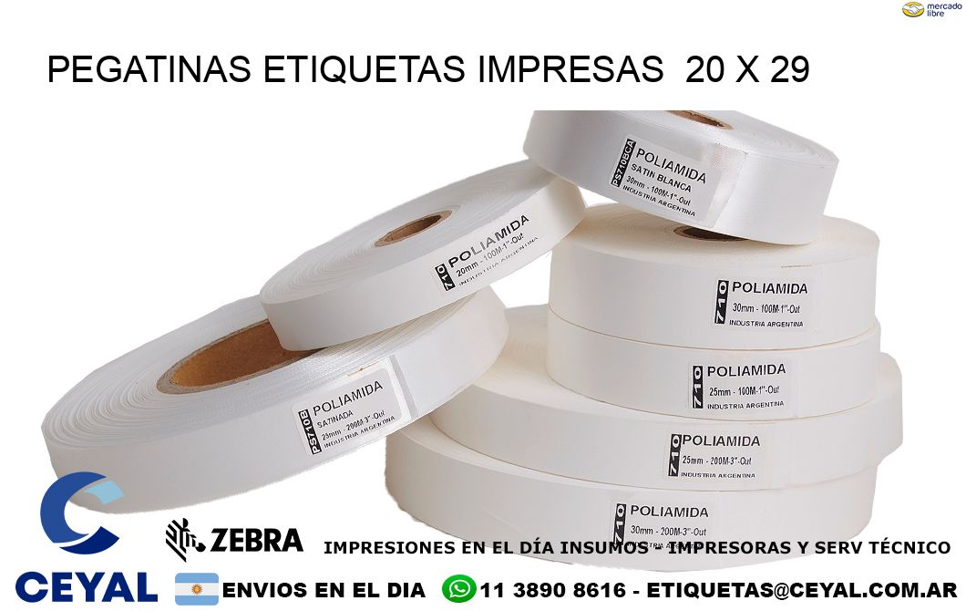 PEGATINAS ETIQUETAS IMPRESAS 20 x 29