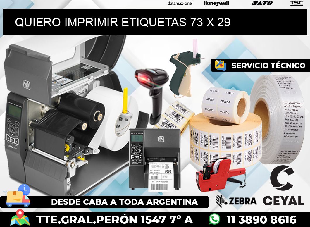 QUIERO IMPRIMIR ETIQUETAS 73 x 29
