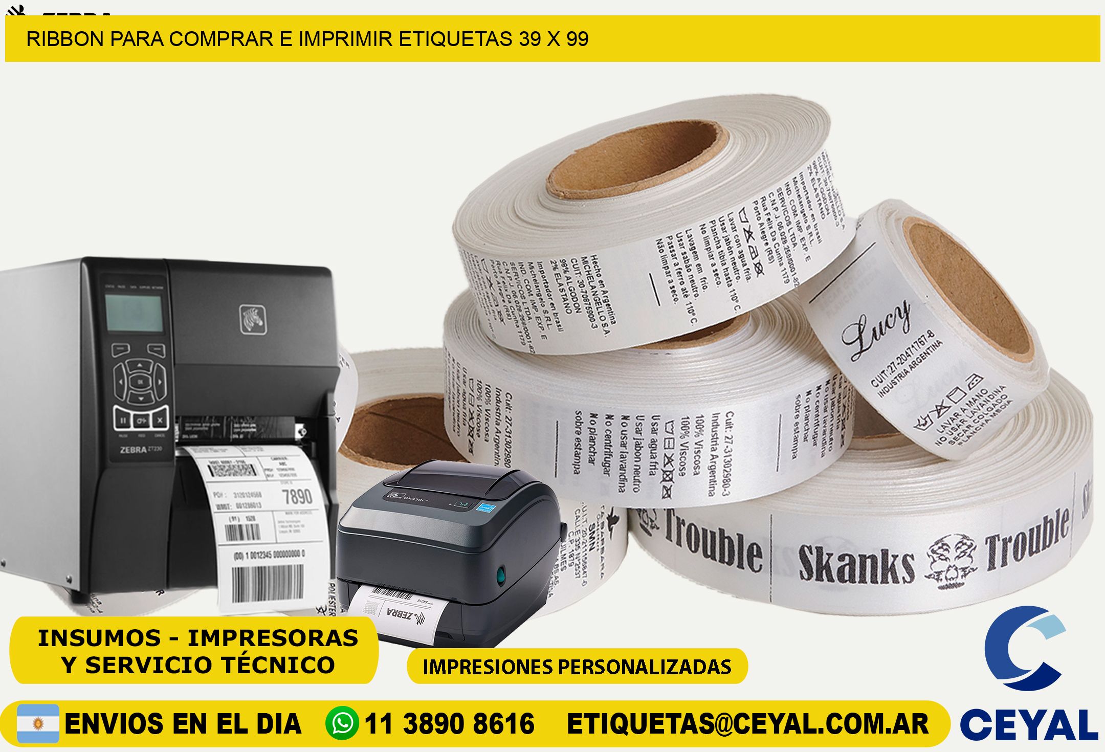 RIBBON PARA COMPRAR E IMPRIMIR ETIQUETAS 39 x 99
