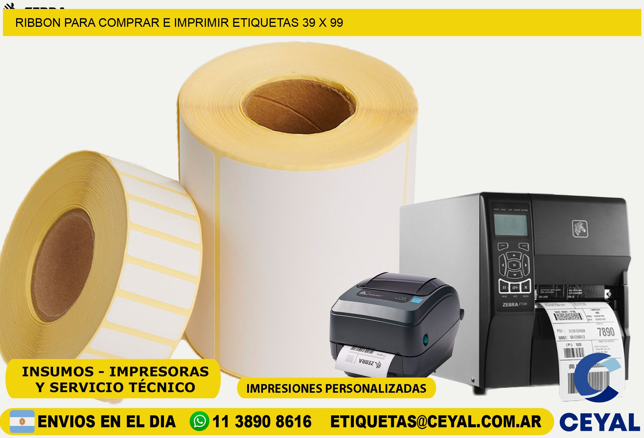 RIBBON PARA COMPRAR E IMPRIMIR ETIQUETAS 39 x 99