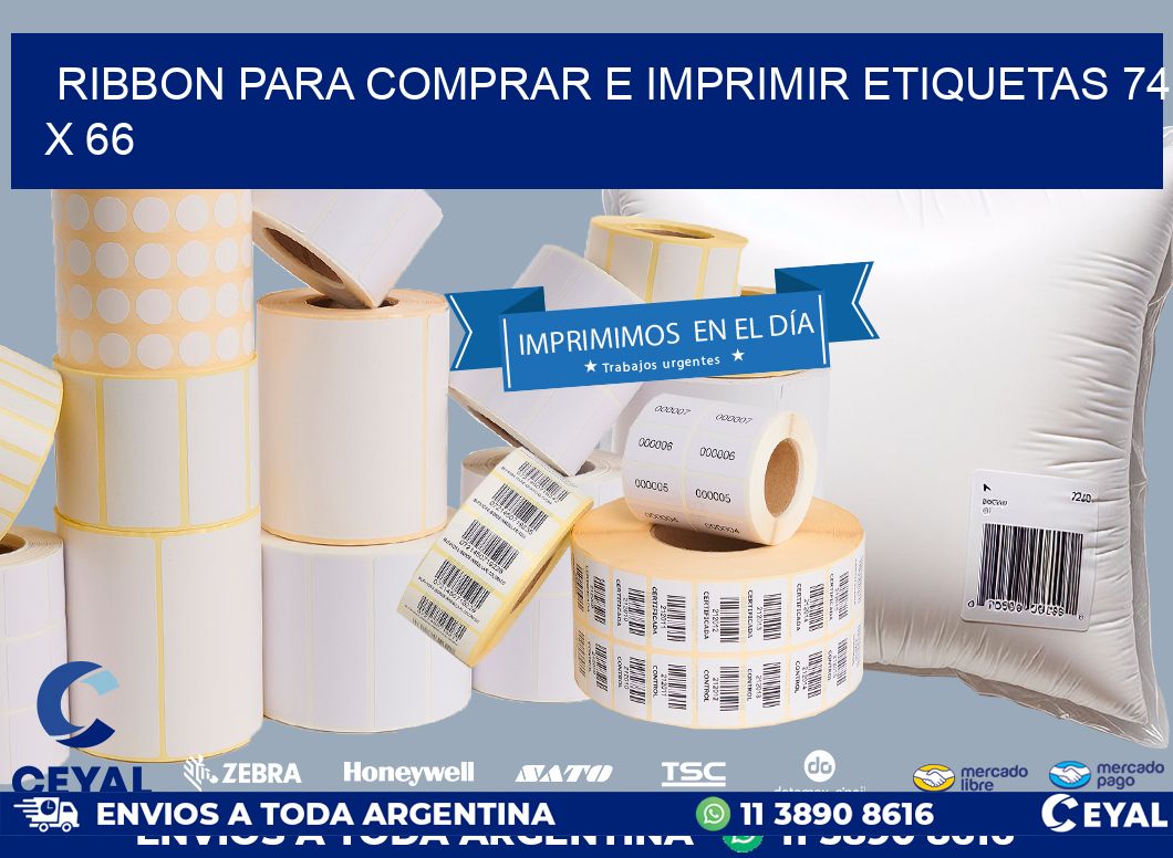 RIBBON PARA COMPRAR E IMPRIMIR ETIQUETAS 74 x 66