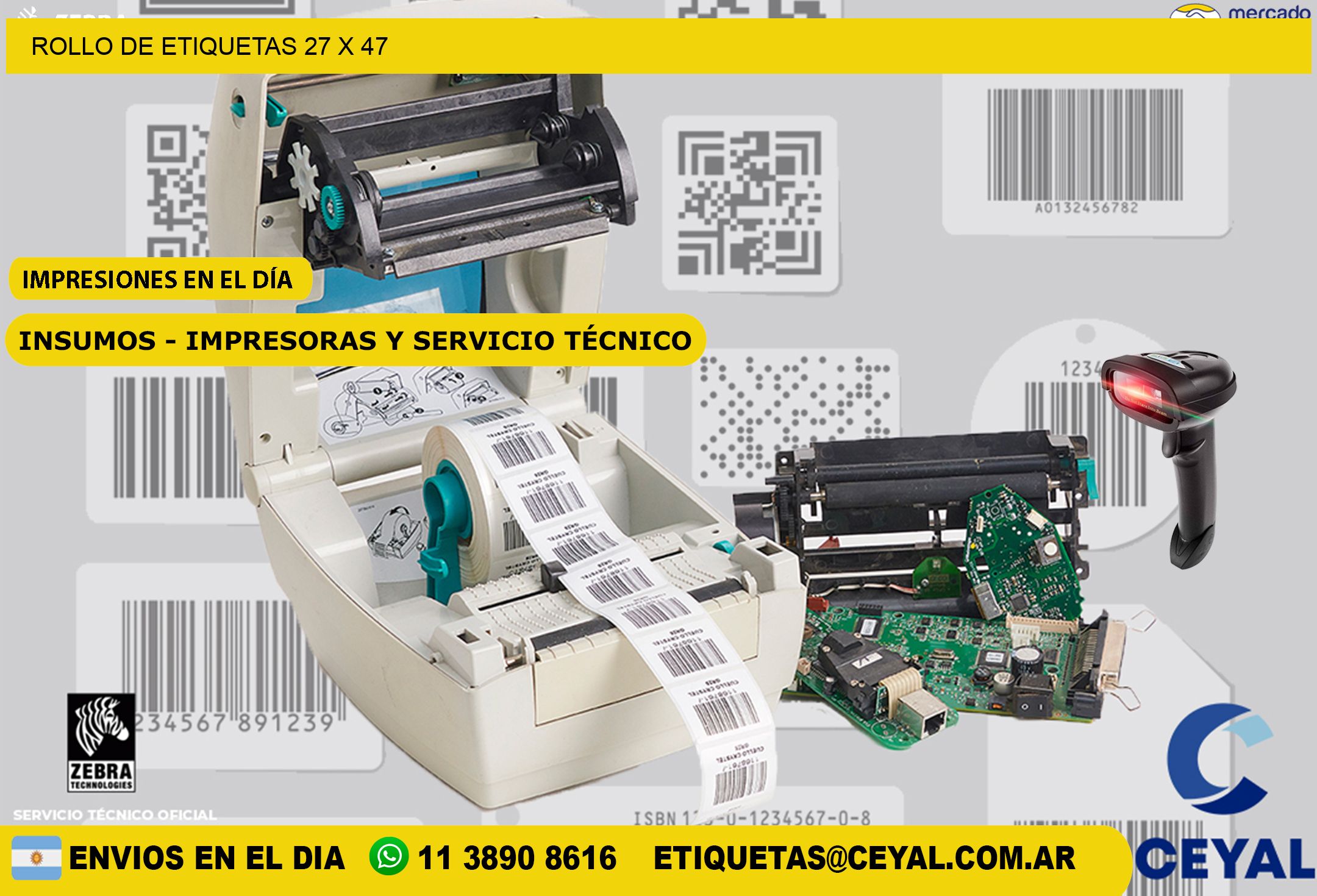 ROLLO DE ETIQUETAS 27 x 47