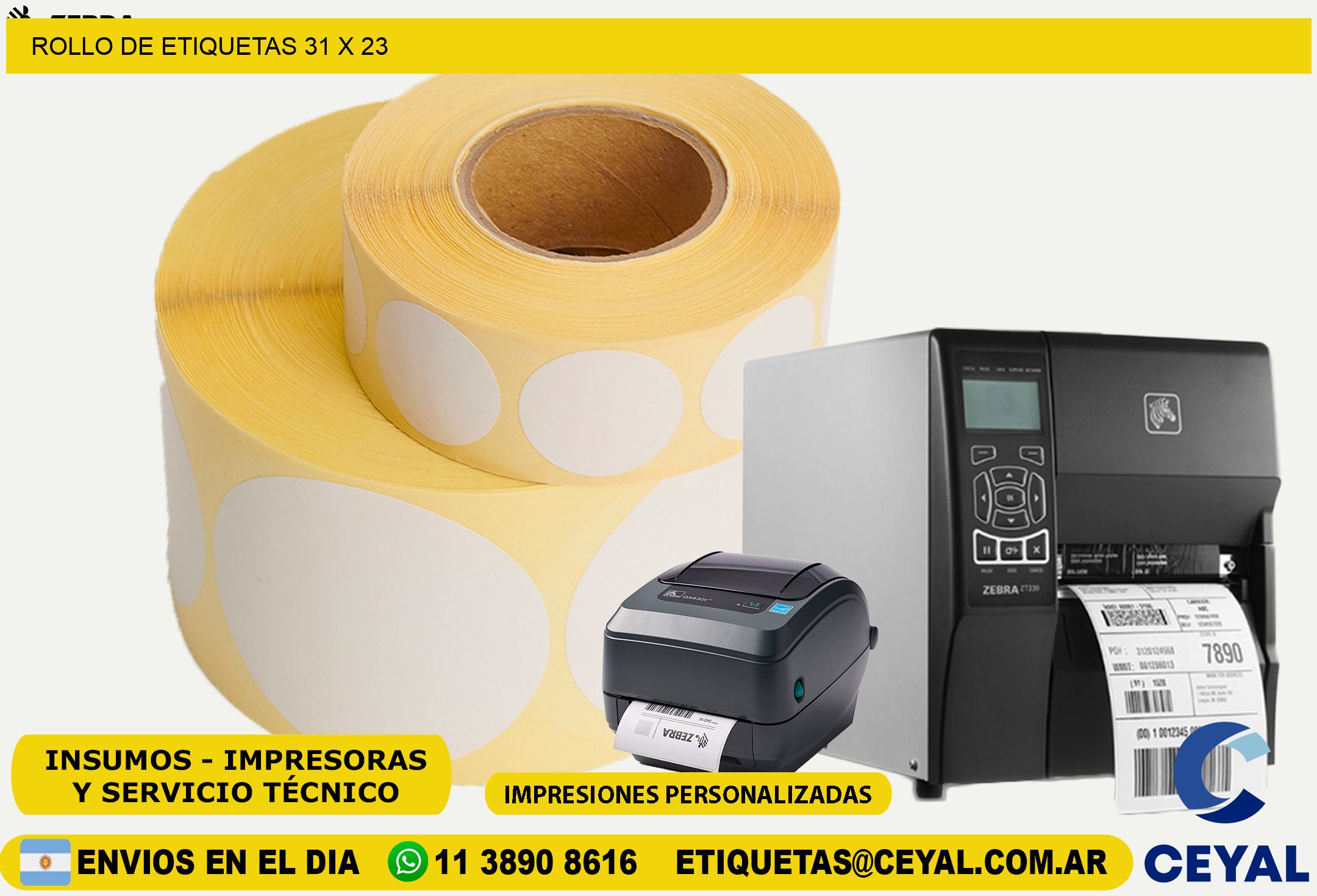 ROLLO DE ETIQUETAS 31 x 23