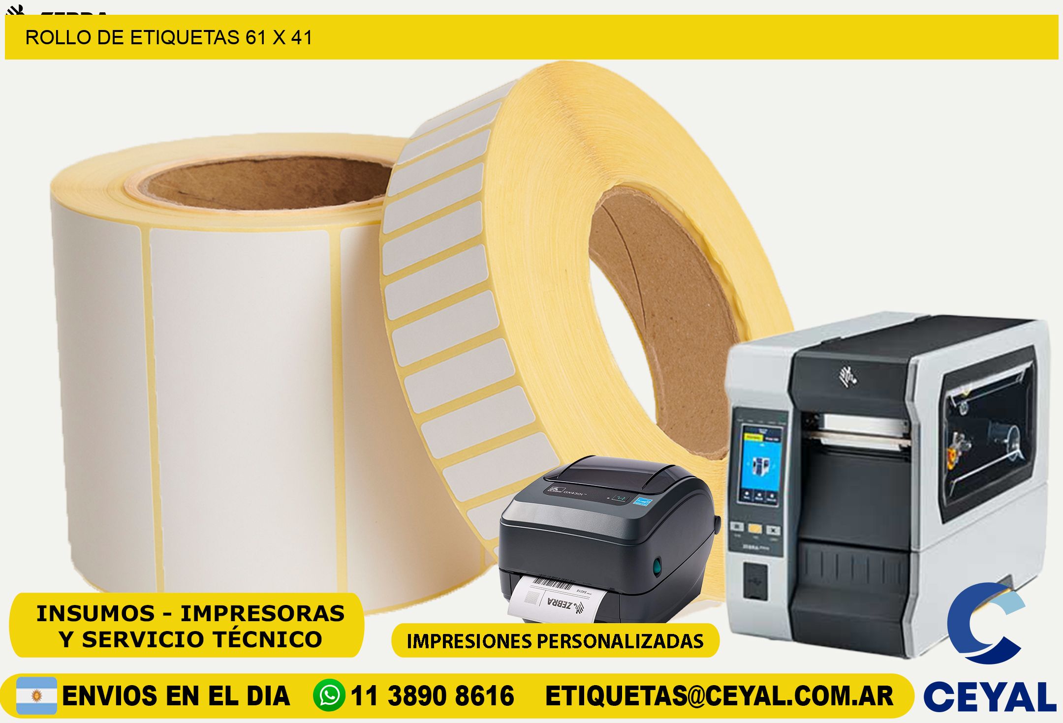 ROLLO DE ETIQUETAS 61 x 41