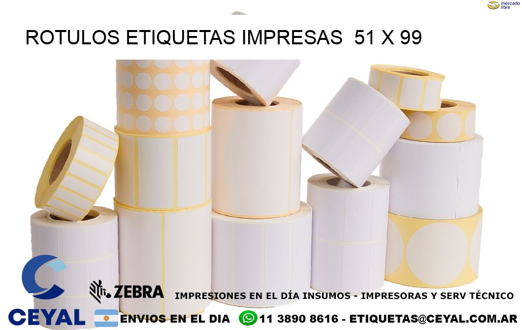 ROTULOS ETIQUETAS IMPRESAS 51 x 99