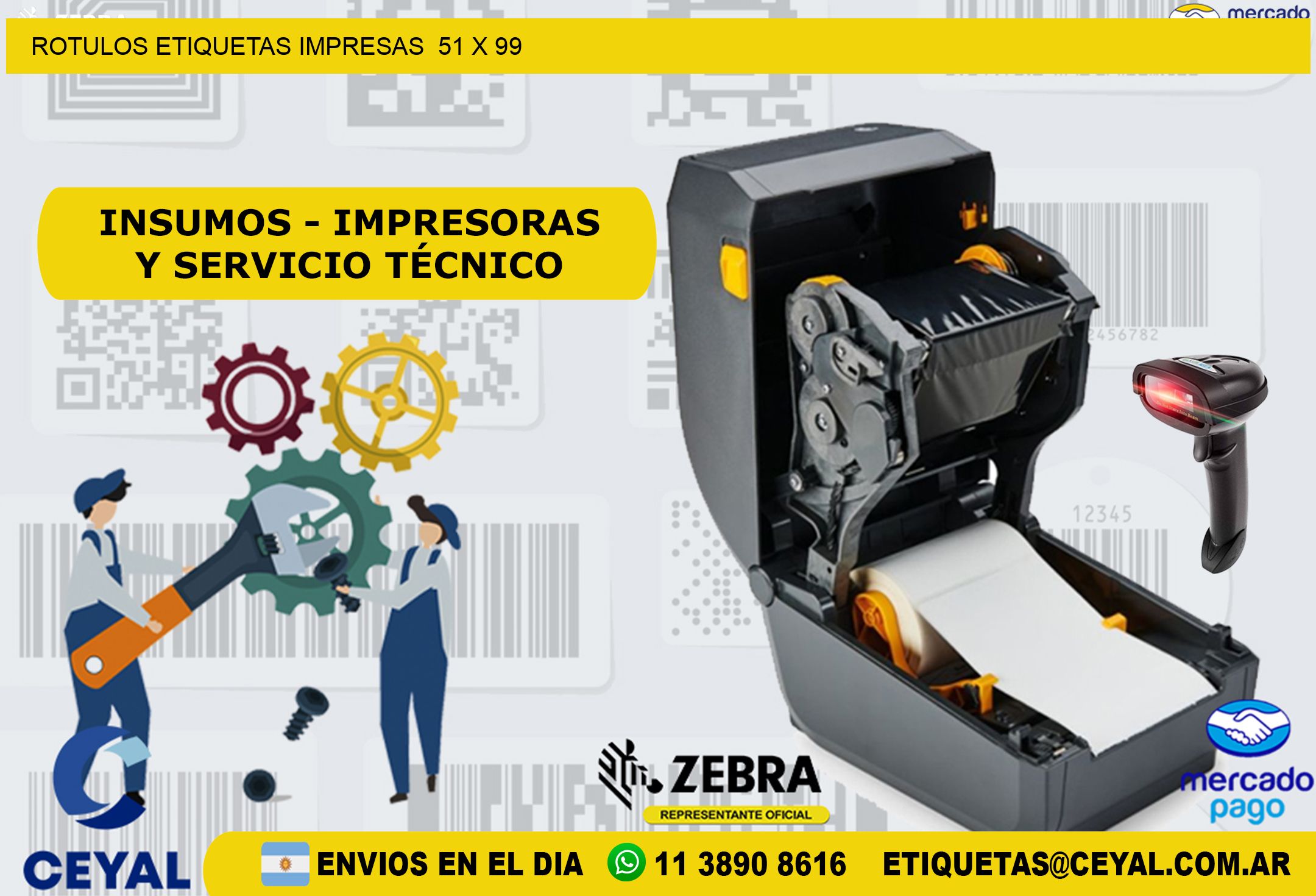 ROTULOS ETIQUETAS IMPRESAS  51 x 99