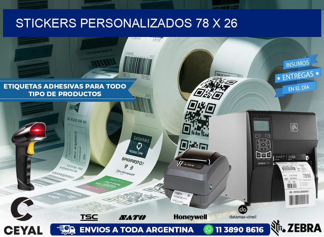 STICKERS PERSONALIZADOS 78 x 26