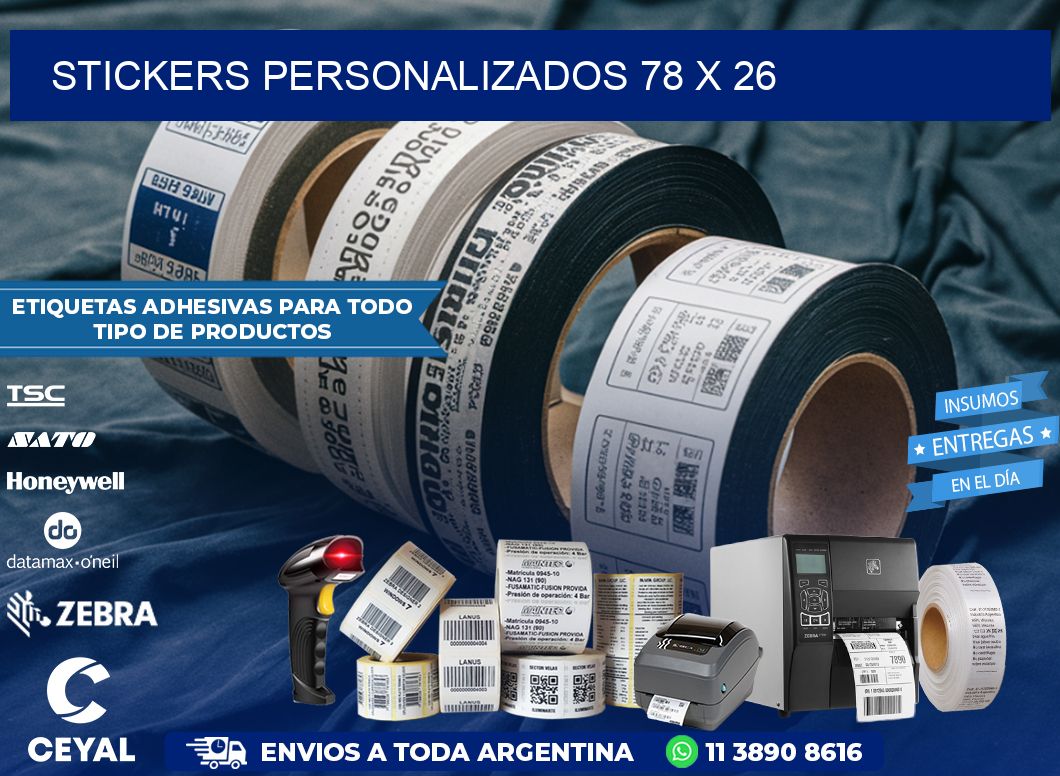 STICKERS PERSONALIZADOS 78 x 26