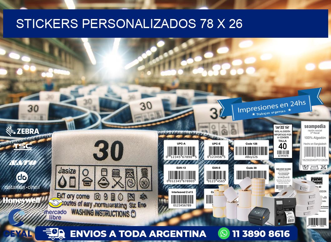 STICKERS PERSONALIZADOS 78 x 26