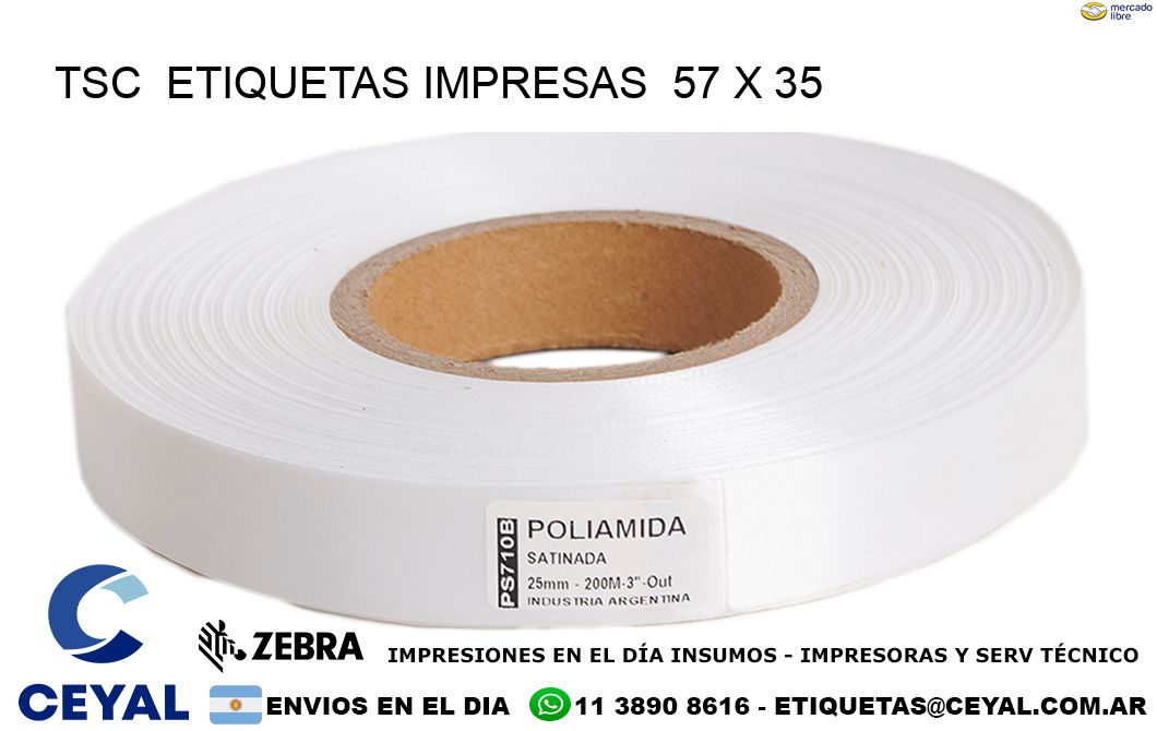 TSC  ETIQUETAS IMPRESAS  57 x 35