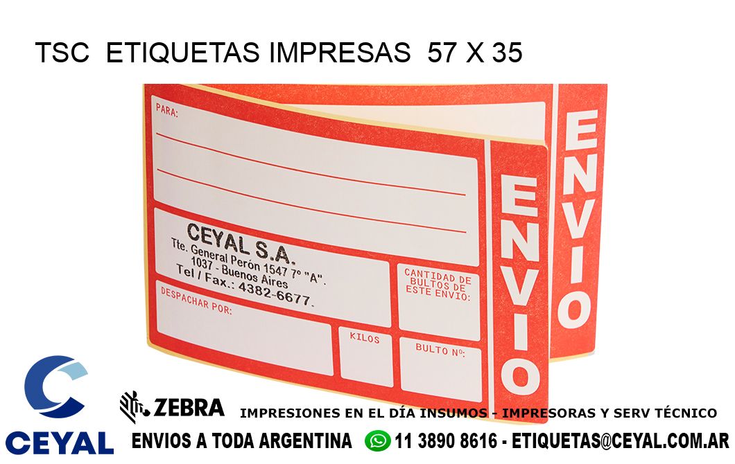 TSC  ETIQUETAS IMPRESAS  57 x 35