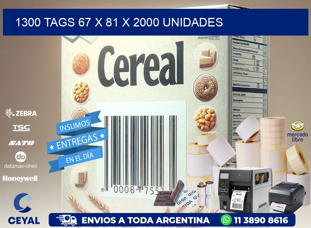 1300 TAGS 67 x 81 X 2000 UNIDADES