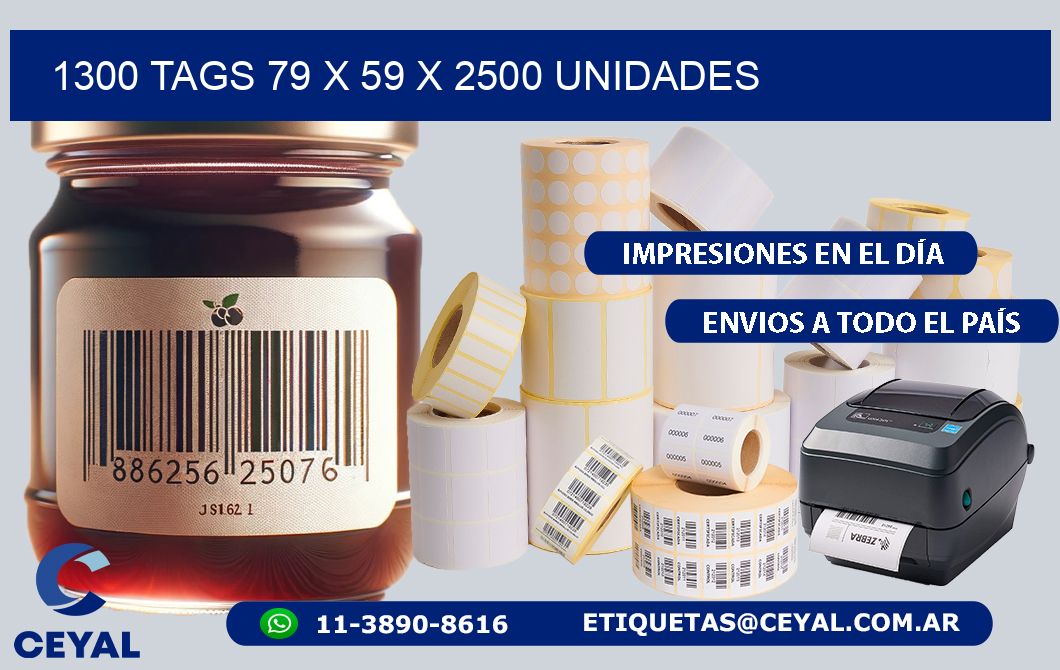 1300 TAGS 79 x 59 X 2500 UNIDADES