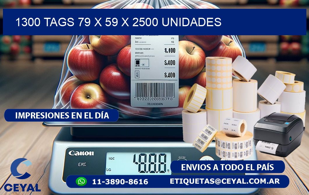 1300 TAGS 79 x 59 X 2500 UNIDADES