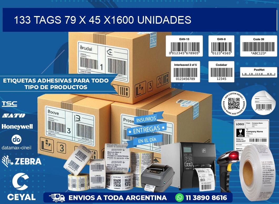 133 TAGS 79 x 45 X1600 UNIDADES