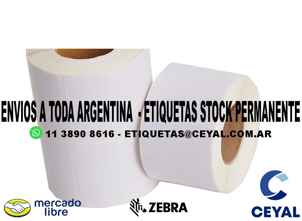 15 ROLLOS DE ETIQUETAS 21 x 93 X 1000 UNIDADES