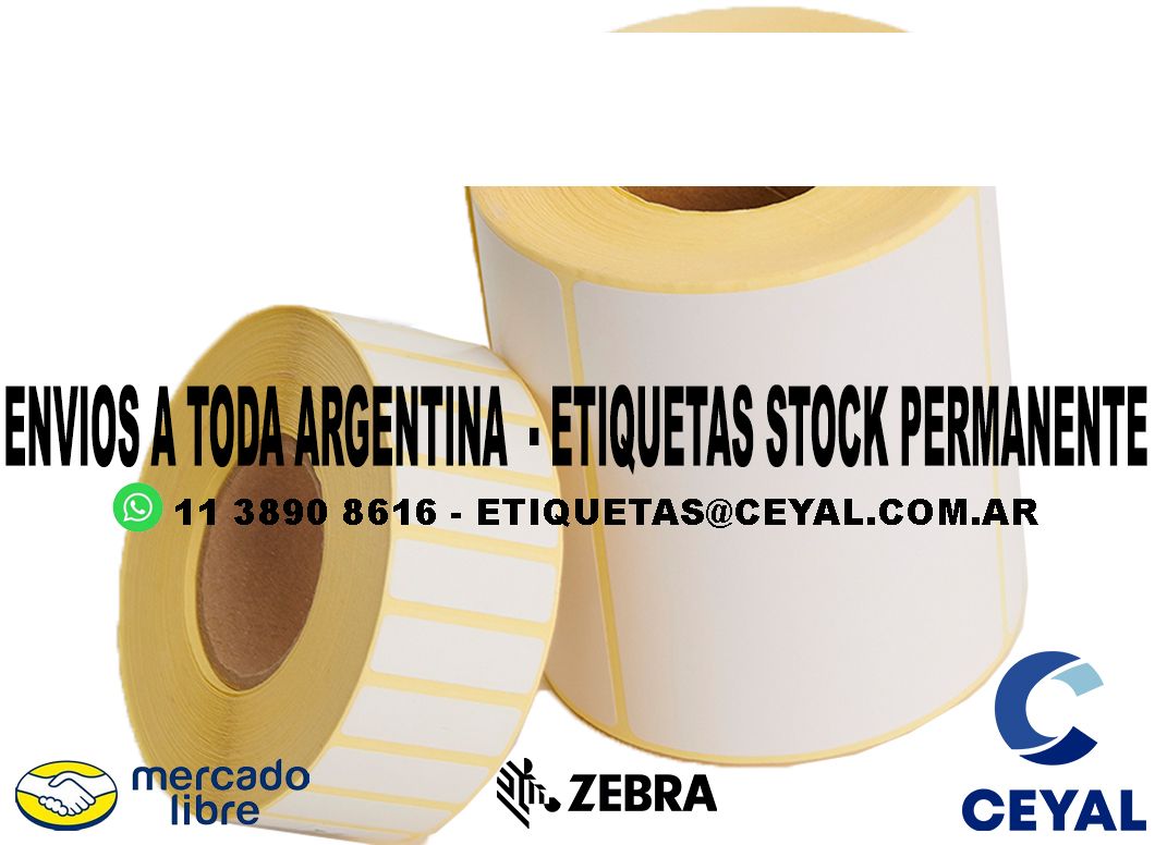 15 ROLLOS  ETIQUETAS ZEBRA 25 x 69 X 3000 UNIDADES