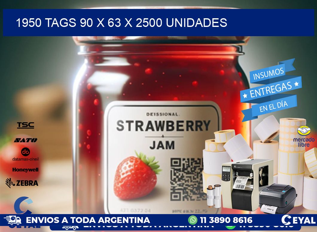 1950 TAGS 90 x 63 X 2500 UNIDADES