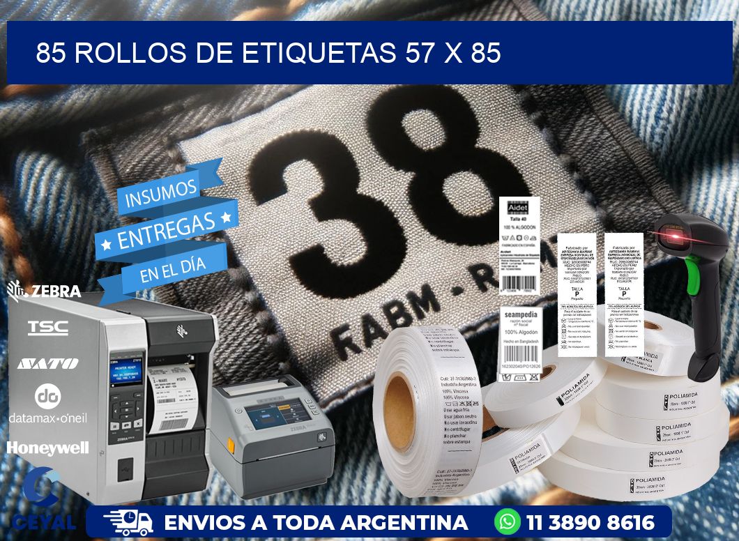 85 ROLLOS DE ETIQUETAS 57 x 85