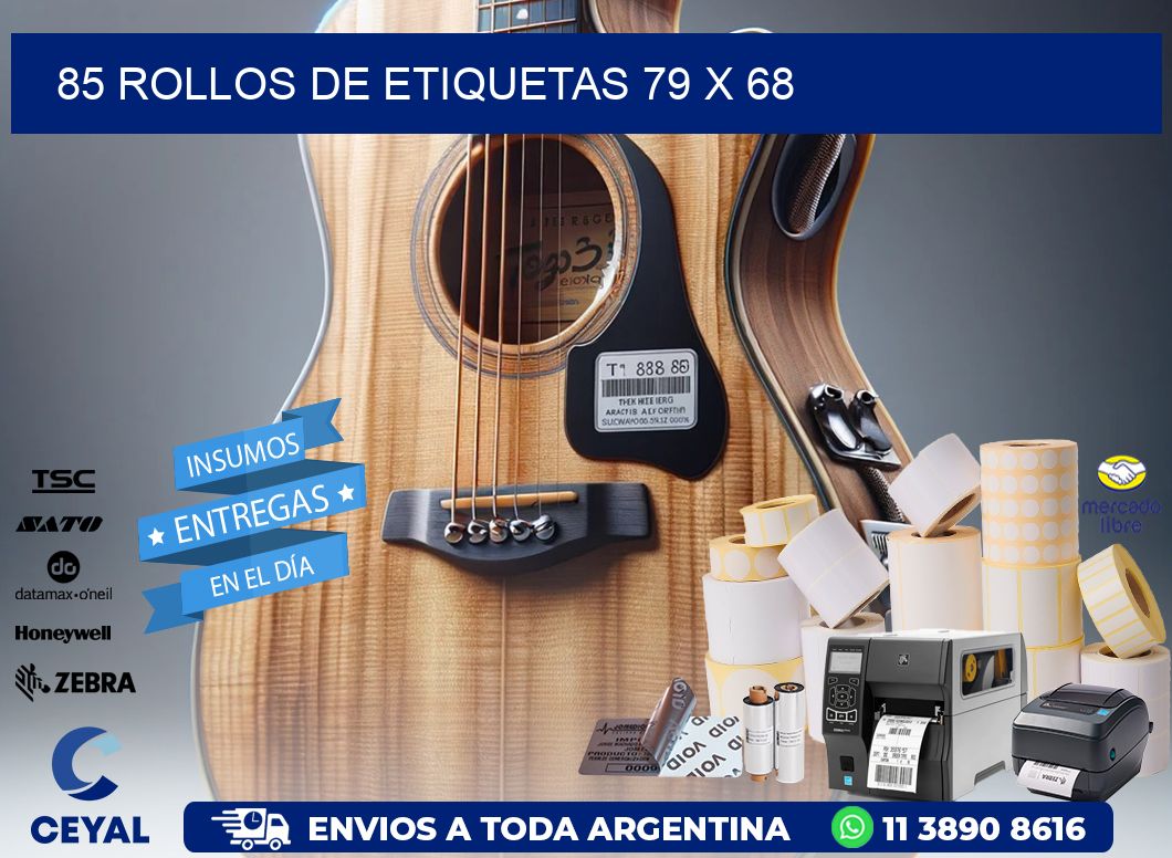 85 ROLLOS DE ETIQUETAS 79 x 68