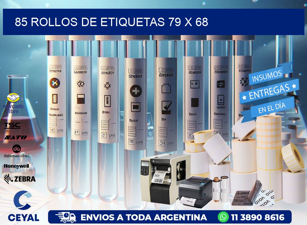 85 ROLLOS DE ETIQUETAS 79 x 68