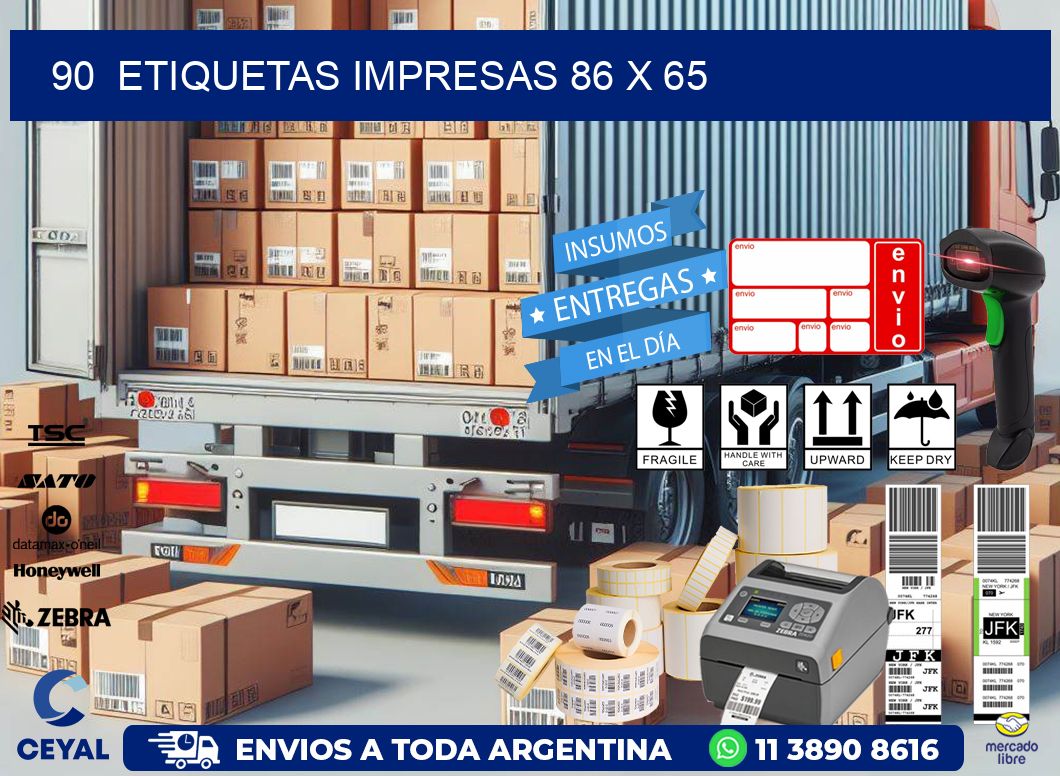 90  ETIQUETAS IMPRESAS 86 x 65