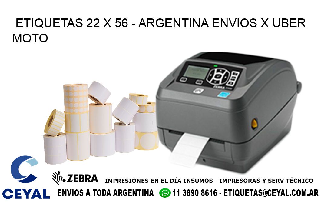 ETIQUETAS 22 x 56 - ARGENTINA ENVIOS X UBER MOTO