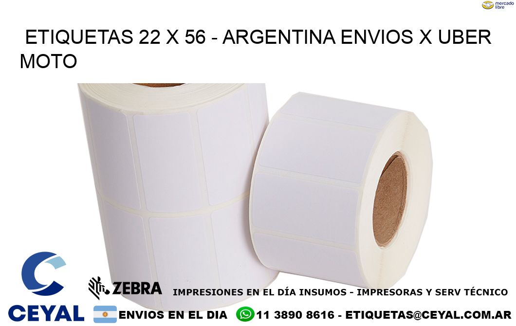 ETIQUETAS 22 x 56 – ARGENTINA ENVIOS X UBER MOTO