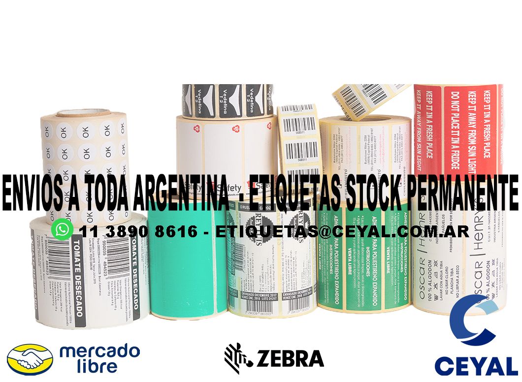 ETIQUETAS 23 x 70 - ARGENTINA ENVIOS VIA CARGO