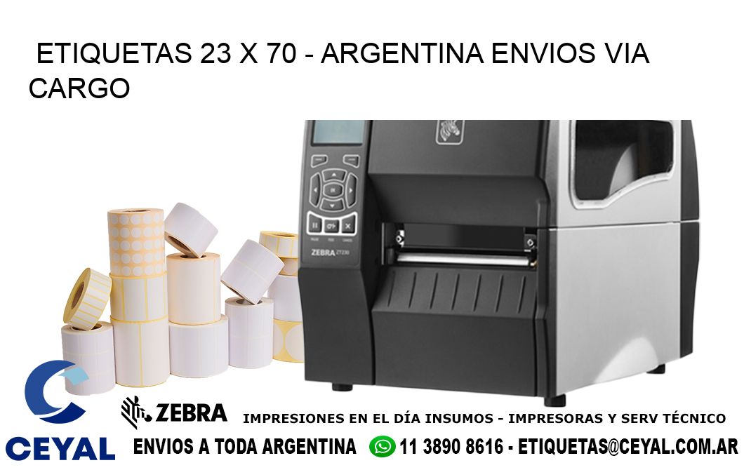 ETIQUETAS 23 x 70 - ARGENTINA ENVIOS VIA CARGO