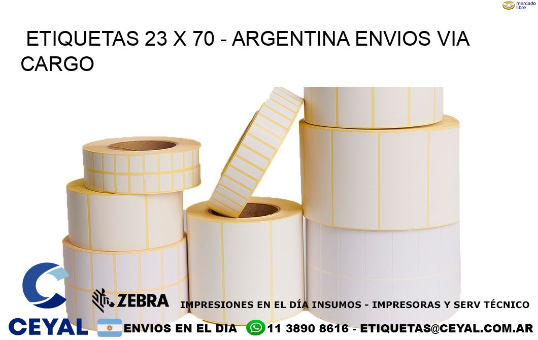 ETIQUETAS 23 x 70 – ARGENTINA ENVIOS VIA CARGO