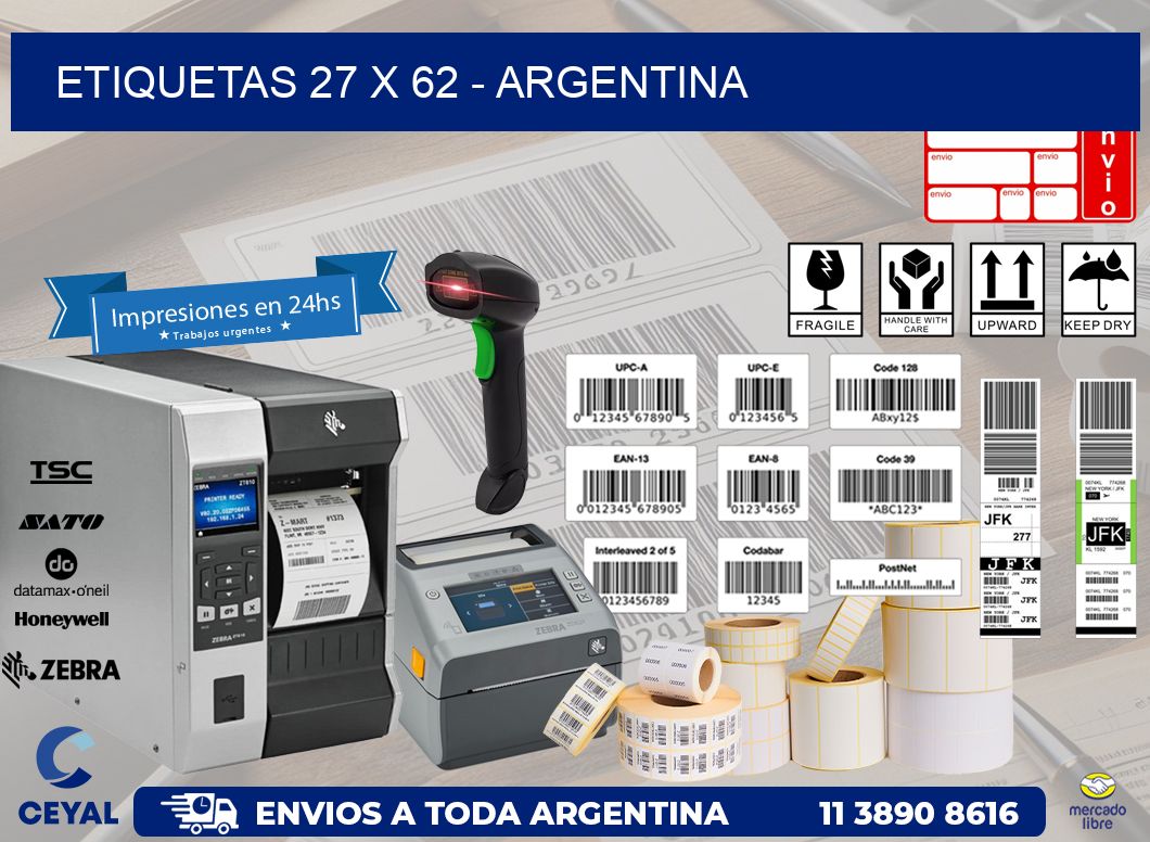 ETIQUETAS 27 x 62 - ARGENTINA