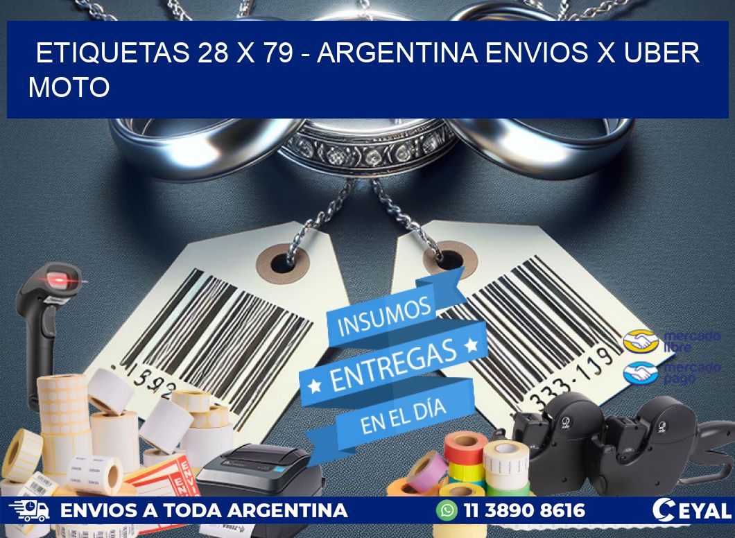 ETIQUETAS 28 x 79 - ARGENTINA ENVIOS X UBER MOTO