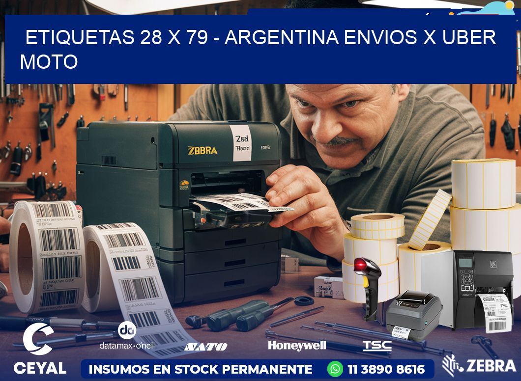 ETIQUETAS 28 x 79 - ARGENTINA ENVIOS X UBER MOTO