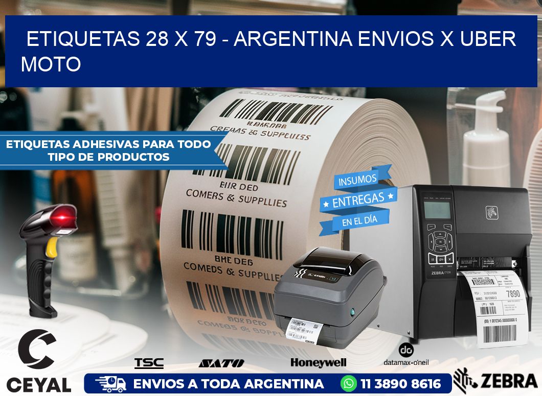 ETIQUETAS 28 x 79 – ARGENTINA ENVIOS X UBER MOTO
